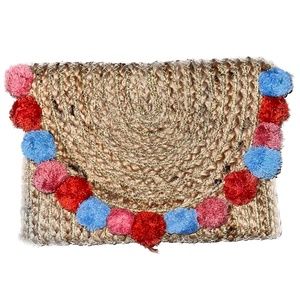 Forever 21 Tweed Clutch with Pom Poms